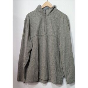 Van Heusen Mens XL Gray Quarter Zip Pullover Sweater Casual Stretch Fit Knit Pro